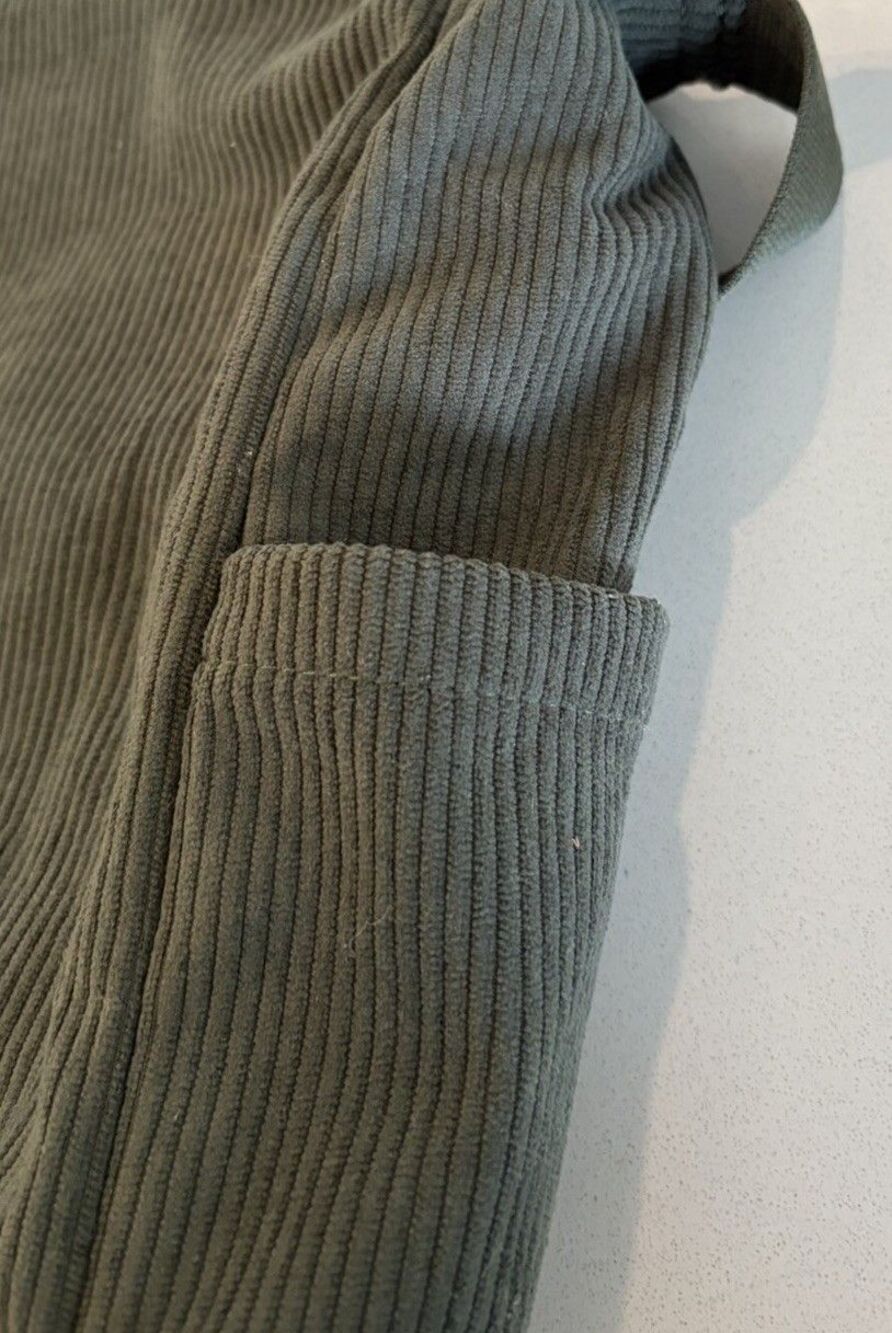 Kalidi Fancy Forest Green Corduroy Tote Bag 13x14 - Picture 6 of 6